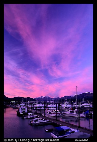 Seward harbor at sunset. Seward, Alaska, USA (color)