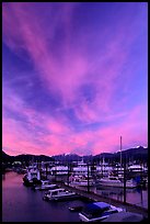 Seward harbor at sunset. Seward, Alaska, USA (color)