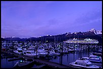 Seward harbor at dusk. Seward, Alaska, USA ( color)