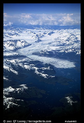 Aerial view of the Columbia Glacier. Prince William Sound, Alaska, USA