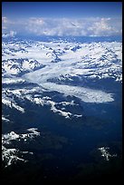 Aerial view of the Columbia Glacier. Prince William Sound, Alaska, USA (color)