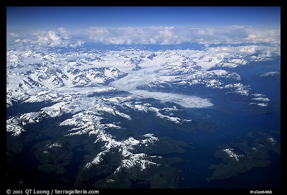 Aerial view of the Columbia Glacier. Prince William Sound, Alaska, USA (color)