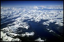 Aerial view of Glaciers in Prince William Sound. Prince William Sound, Alaska, USA (color)