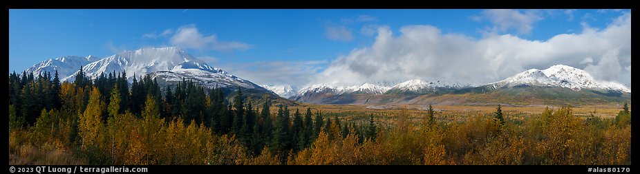 Hayes Range from Black Rapids Glacier Viewpoint. Alaska, USA (color)