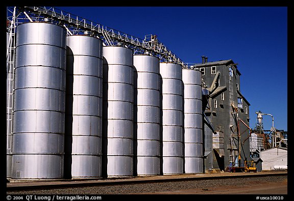 Grain silos. California, USA (color)