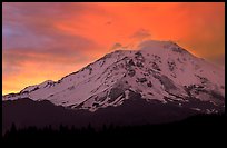 Sunset and clouds above Mt Shasta. California, USA (color)