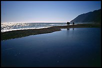 Pool and hikers, Lost Coast. California, USA (color)