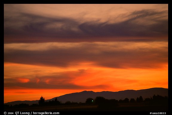 Sunset, Sacramento Valley. California, USA