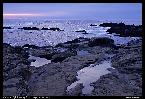 Tidepools, sunset, Weston Beach. Point Lobos State Preserve, California, USA (color)