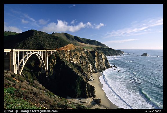 Bixby creek bridge, late afternoon. Big Sur, California, USA (color)