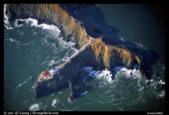 Aerial view of Bonita Lighthouse. California, USA (color)