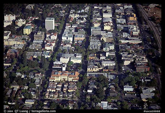 Aerial view of downtown. Palo Alto,  California, USA