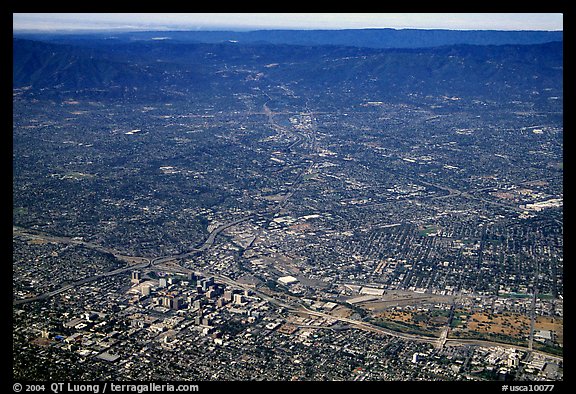 Aerial view of downtown. San Jose, California, USA (color)