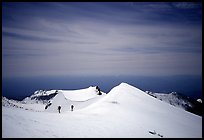 Climbers on the Green Ridge of Mount Shasta. California, USA (color)