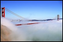 Fog rolls over the Golden Gate. San Francisco, California, USA (color)