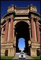 White Rolls-Royce at the Rotunda of the Palace of Fine Arts. San Francisco, California, USA