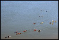 Sea Kayakers, Pilar Point Harbor. Half Moon Bay, California, USA (color)