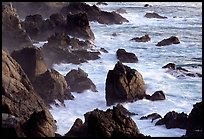 Pointed rocks and surf, Garapata State Park. Big Sur, California, USA ( color)