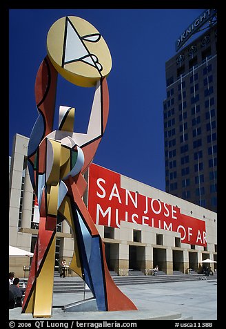 Sculpture and San Jose Museum of Art. San Jose, California, USA (color)