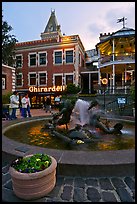 Fountain at dusk, Ghirardelli Square. San Francisco, California, USA