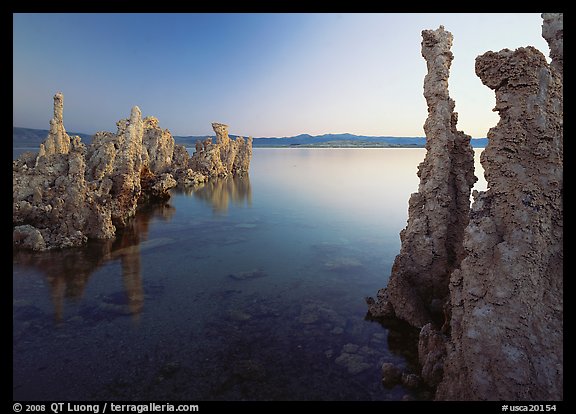 Tufa spires and Mono Lake at dusk. California, USA (color)