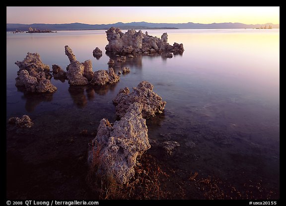 Tufa rock on south shore at sunrise. Mono Lake, California, USA