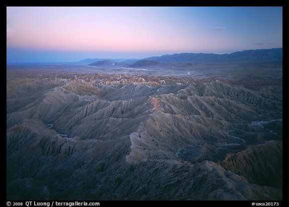 Badlands at dusk, Font Point. California, USA (color)