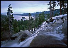 Eagle Falls on a cloudy day, Emerald Bay, California. USA