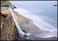 Alamere Falls, beach, and surf. California, USA ( color)