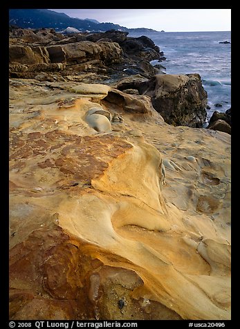 Sculptured coastline, Weston Beach, Point Lobos. California, USA (color)