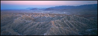 Desert landscape with badlands. Anza Borrego Desert State Park, California, USA (Panoramic color)
