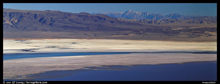 Desert landscape with Owens Lake and mountains. California, USA (color)