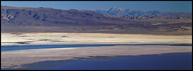 Desert landscape with Owens Lake and mountains. California, USA (Panoramic color)