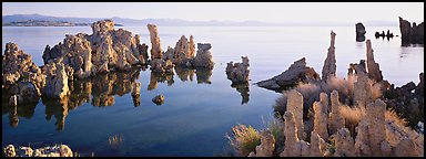 Lake tufa scenery. Mono Lake, California, USA (Panoramic color)