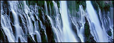 Volcanic Waterfall with widely spread channels. California, USA (Panoramic color)