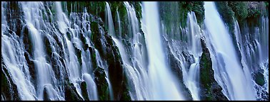 Volcanic Waterfall with widely spread channels. California, USA