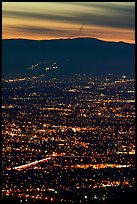 Lights of San Jose at dusk. San Jose, California, USA (color)