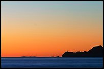 Marin headlands and Point Bonita, across the Golden Gate, sunset. California, USA