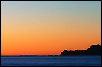 Marin headlands and Point Bonita, across the Golden Gate, sunset. California, USA (color)