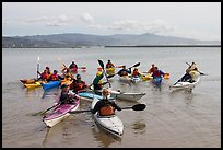 Sea kayak class, Pillar point harbor. Half Moon Bay, California, USA