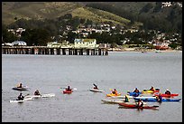 Sea kayaking in  Pillar point harbor. Half Moon Bay, California, USA