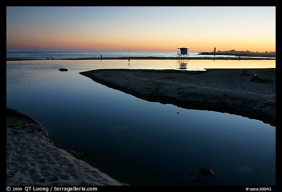 Twin Lakes State Beach, sunset. Santa Cruz, California, USA