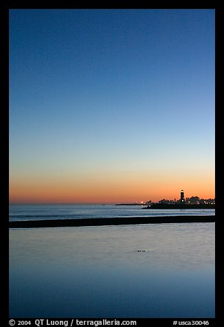 Twin Lakes State Beach, dusk. Santa Cruz, California, USA