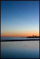 Twin Lakes State Beach, dusk. Santa Cruz, California, USA (color)