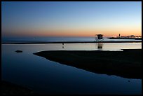 Twin Lakes State Beach, dusk. Santa Cruz, California, USA (color)
