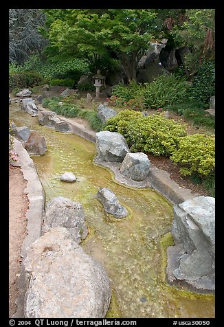 Stream, Japanese Friendship Garden. San Jose, California, USA (color)