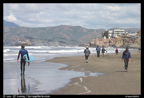 Beach near the Cliff House. San Francisco, California, USA (color)