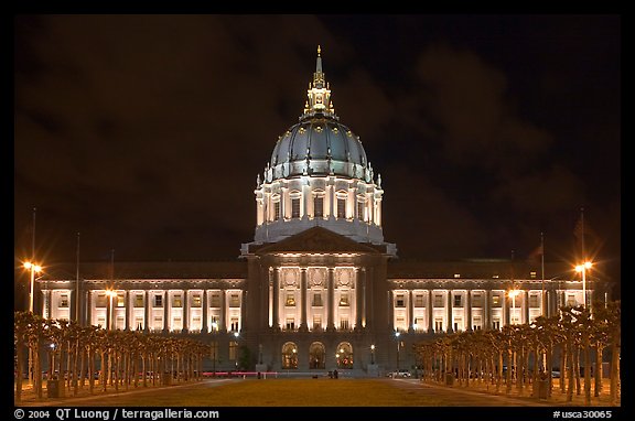 City Hall by night. San Francisco, California, USA (color)