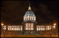 City Hall by night. San Francisco, California, USA ( color)