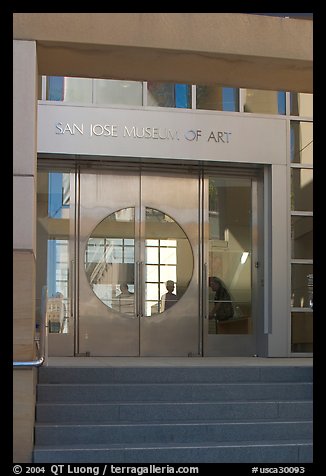 Entrance of the San Jose Museum of Art. San Jose, California, USA (color)
